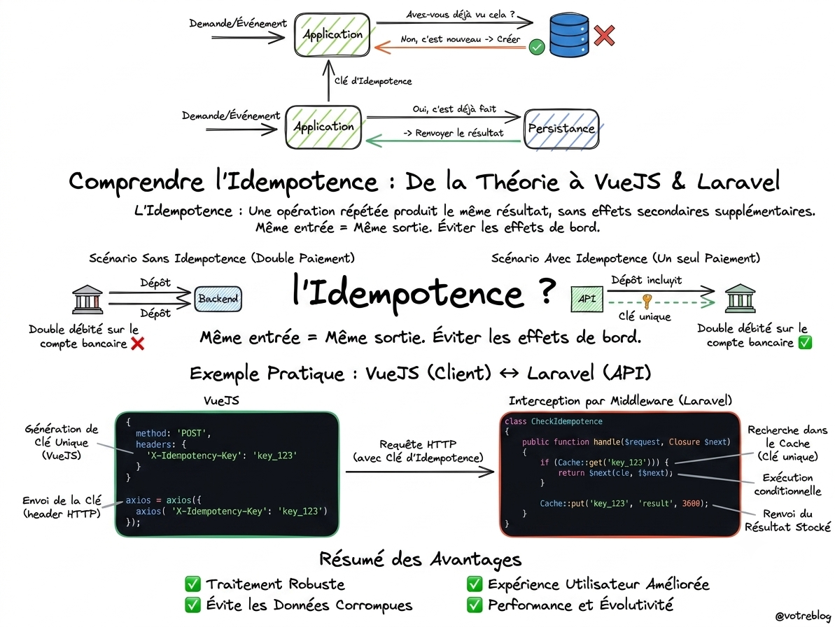 L’idempotence dans les appels API : éviter les doublons avec Laravel et Vue.js
