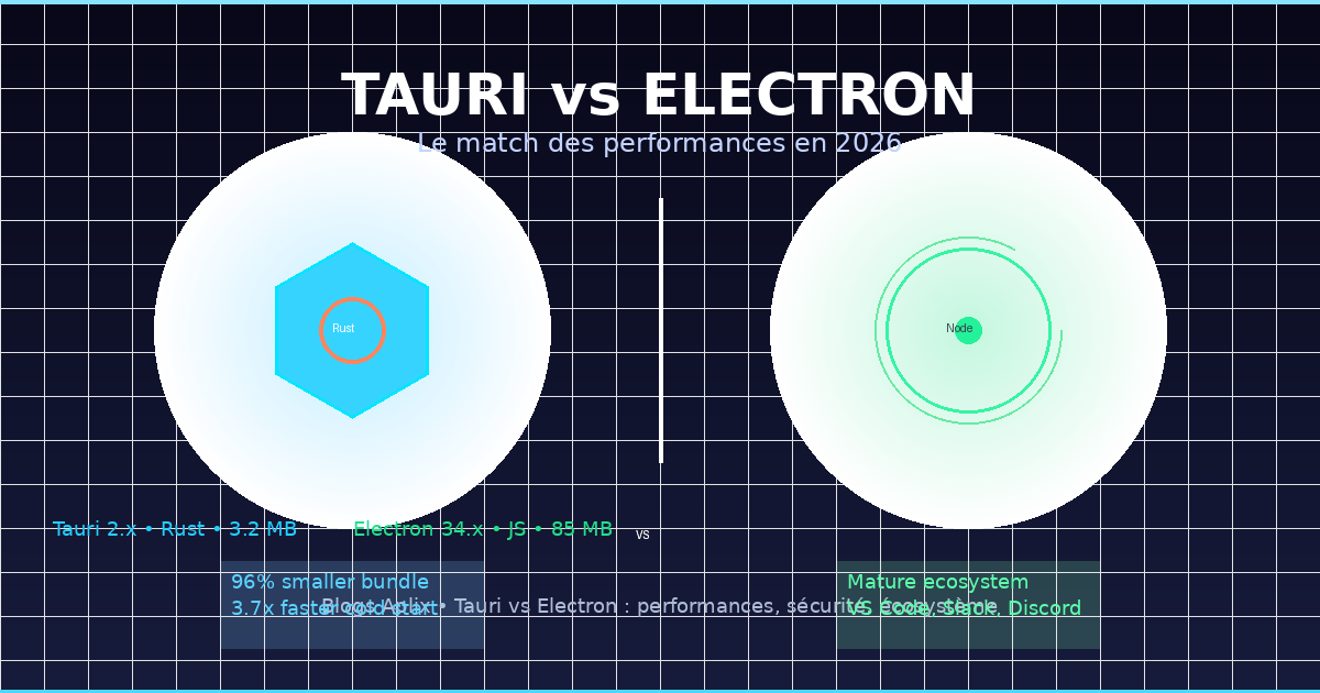 Tauri vs Electron - Comparaison des performances en 2026