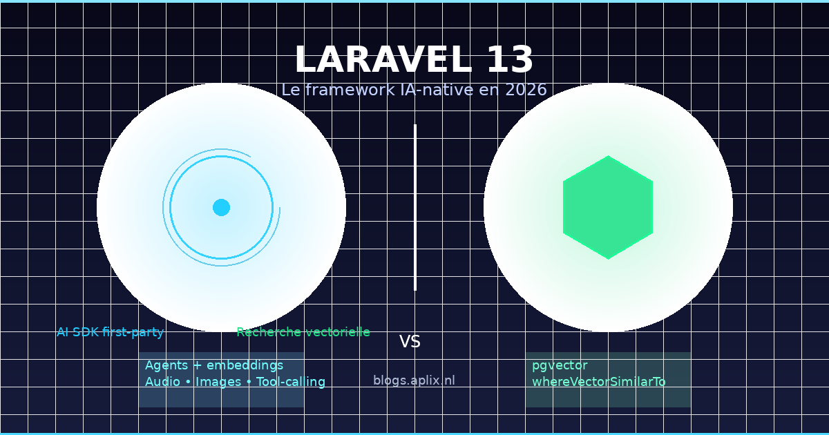 Bannière Laravel 13 — le framework IA-native avec AI SDK et recherche vectorielle