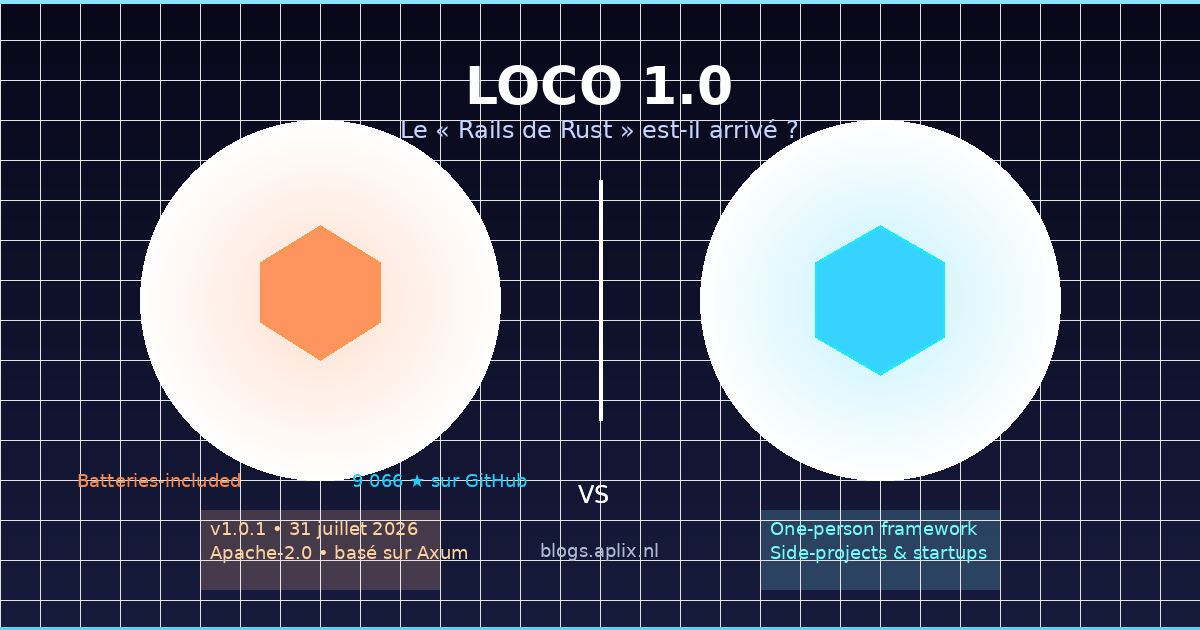 Bannière Loco 1.0 — le framework Rust batteries-included